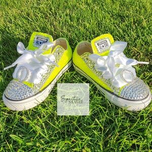 Signature 'Electric Yellow' Kid's Converse Sneakers